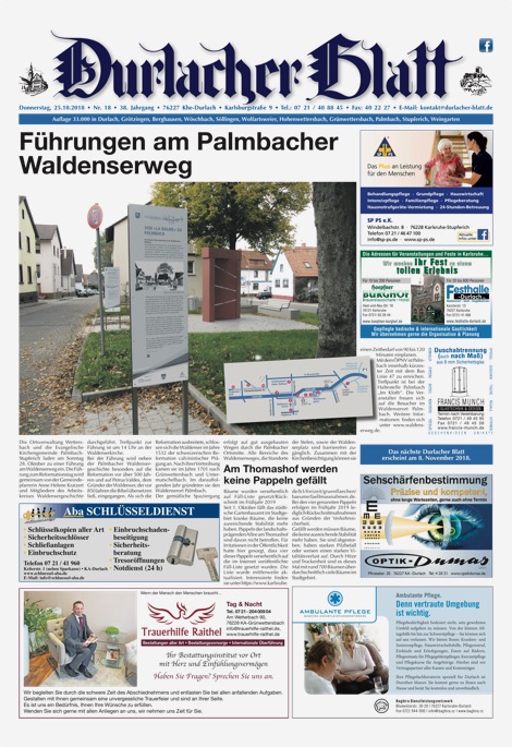 Durlacher Blatt, Ausgabe vom 25.10.2018, DB1818.
